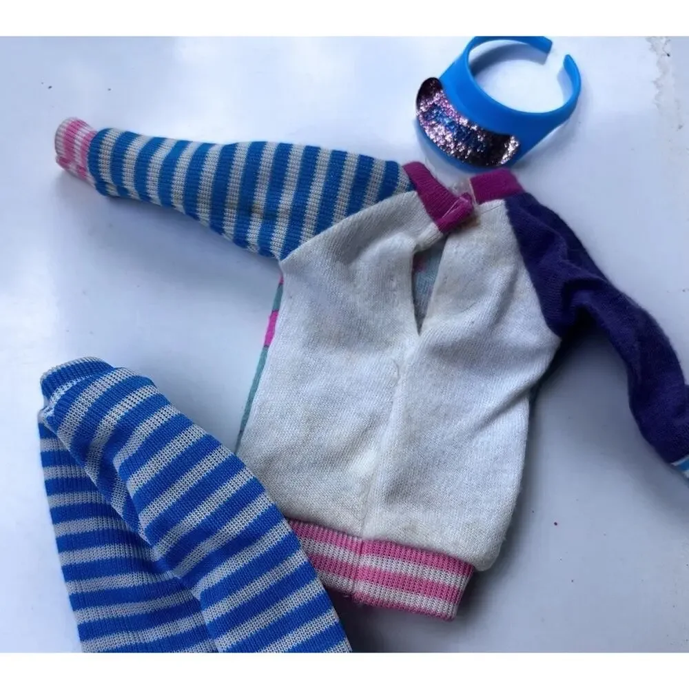 Vintage Disney Mickey Mouse Barbie Doll Clothes Outfit & Visor 80's 90's